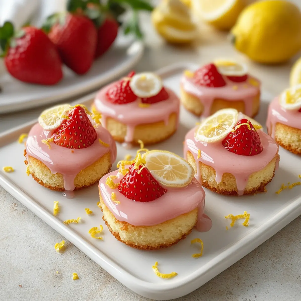 Strawberry Lemonade Cake Bites