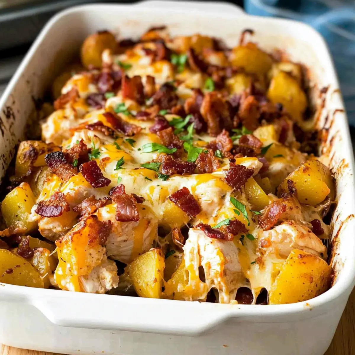 Loaded chicken and potato casserole