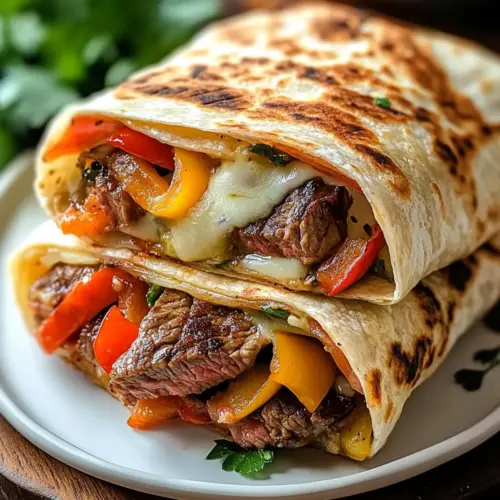 Crispy Philly Cheesesteak Grilled Wraps