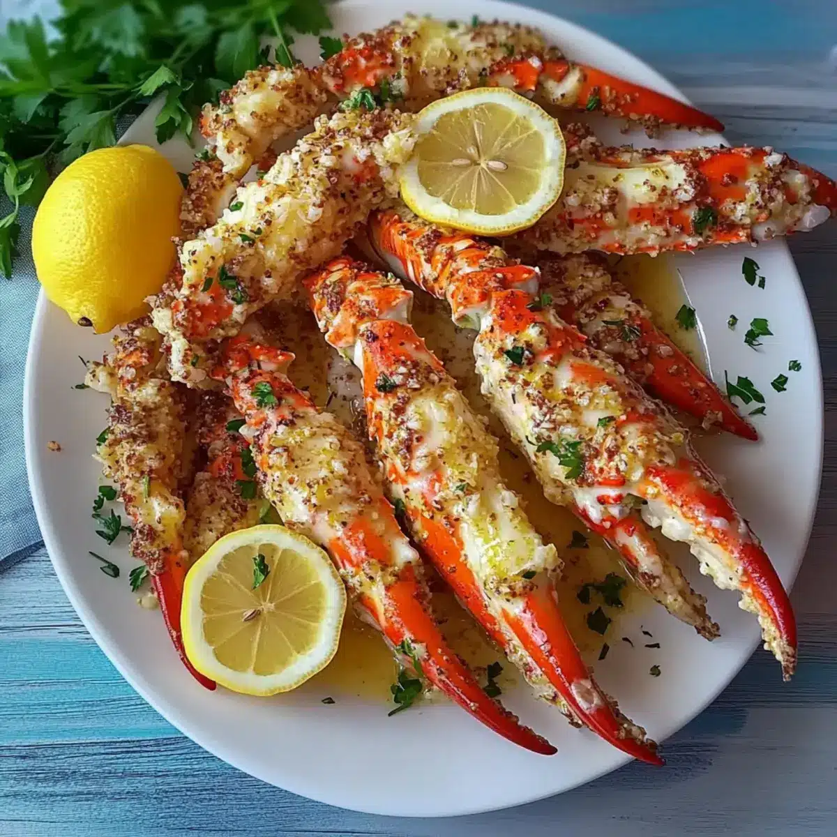 Steamed King Crab Legs with Garlic Lemon Butter