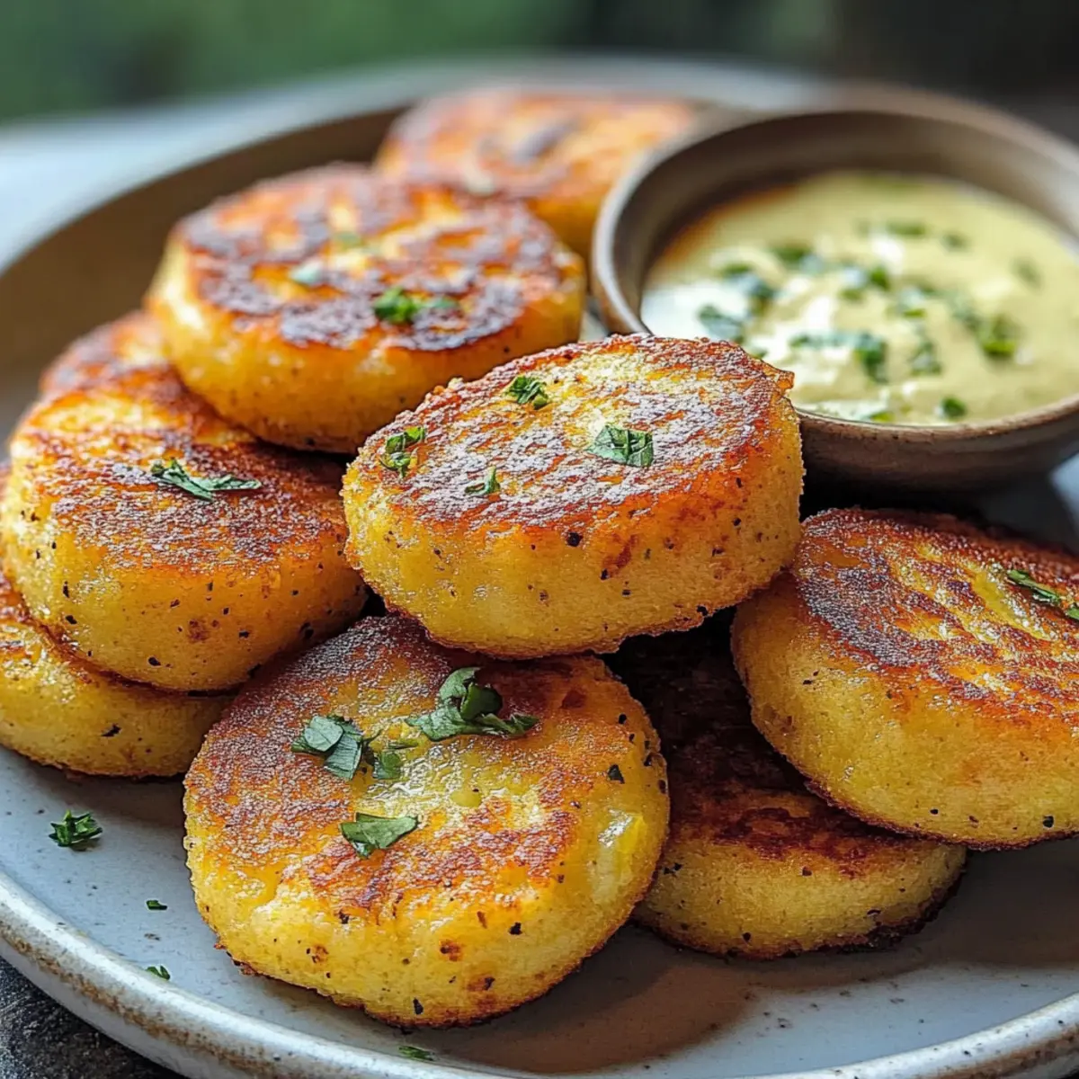 Crispy Caribbean Yucca Cakes with Garlic-Lime Mojo