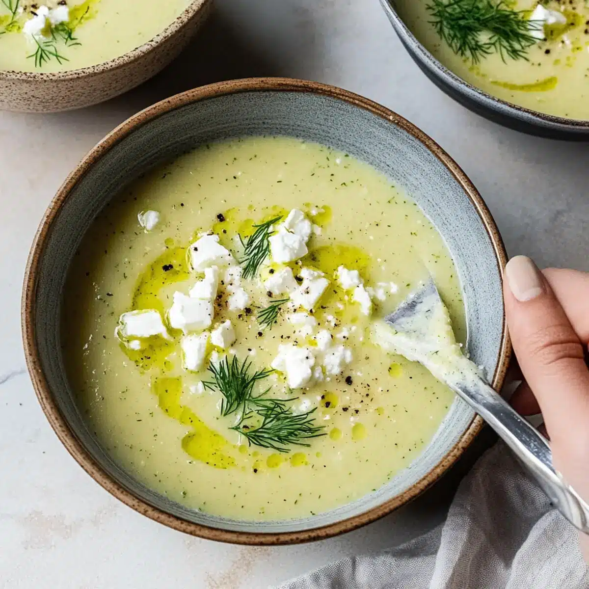 Roasted Zucchini Soup with Feta