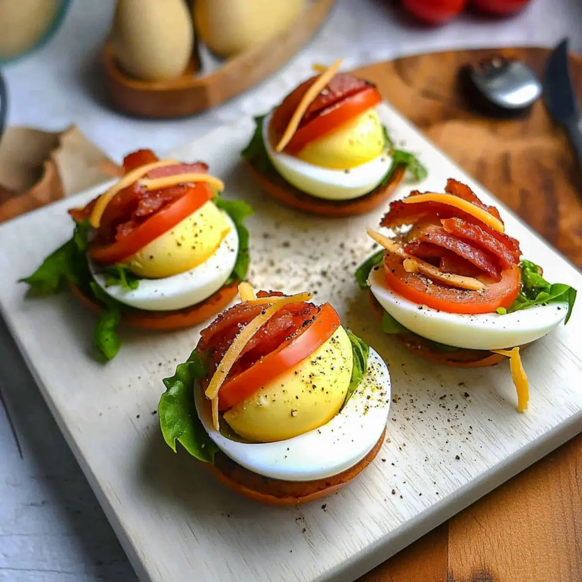 Hard Boiled Egg BLT Bites