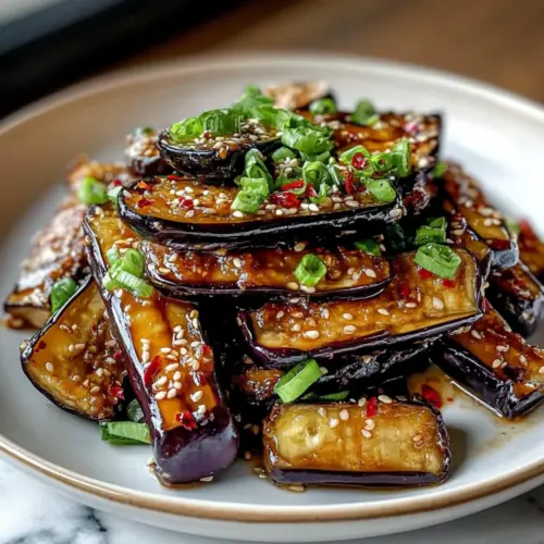 Crispy Eggplant Tossed in Garlic Soy Glaze