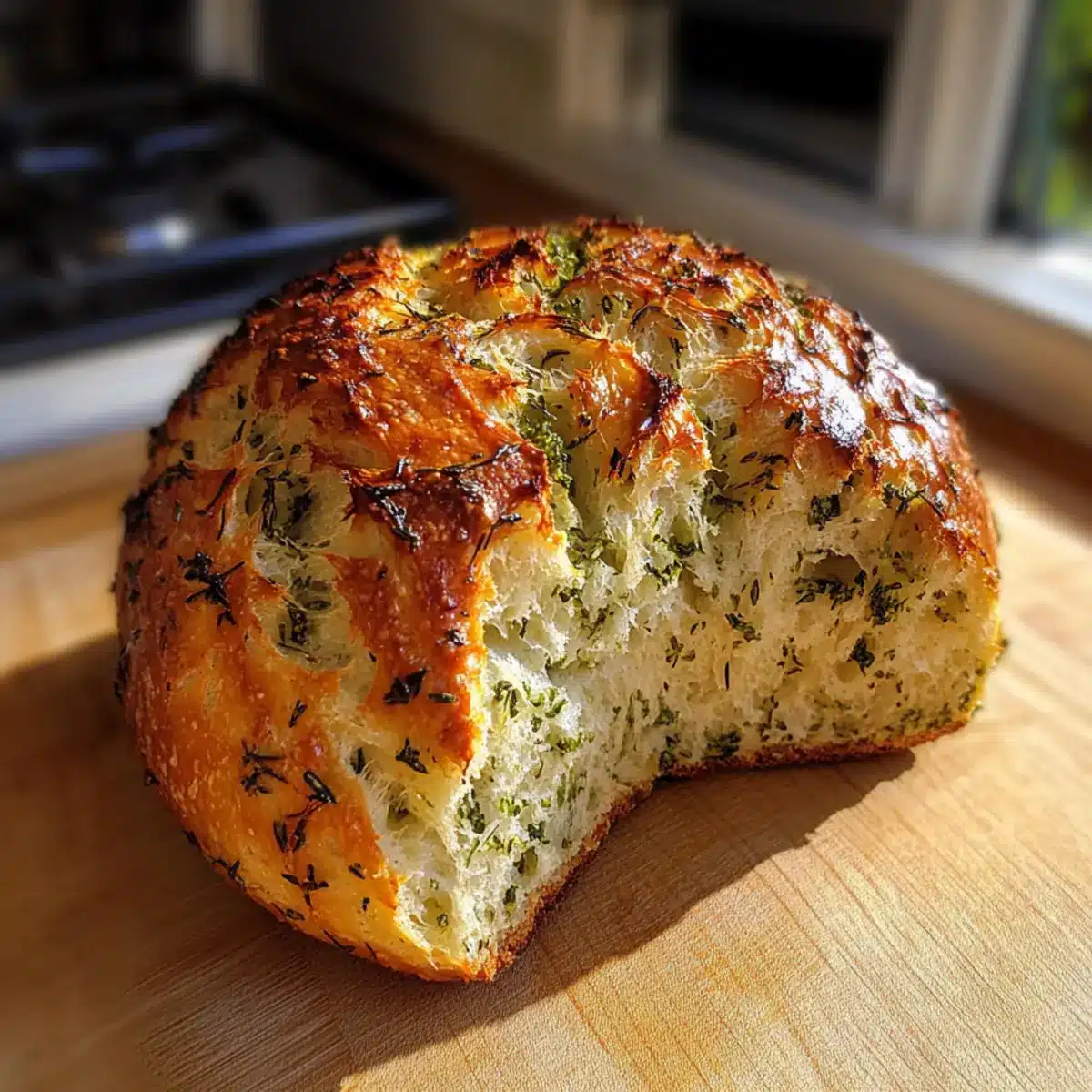 Garlic Herb Dutch Oven Bread