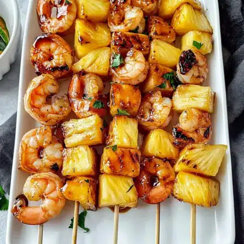 Sweet and Spicy Pineapple Shrimp Skewers