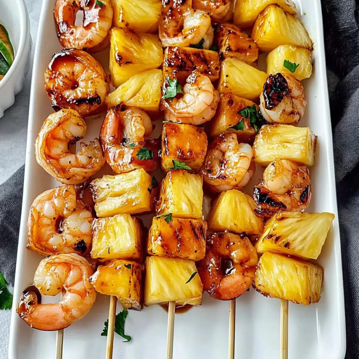 Sweet and Spicy Pineapple Shrimp Skewers