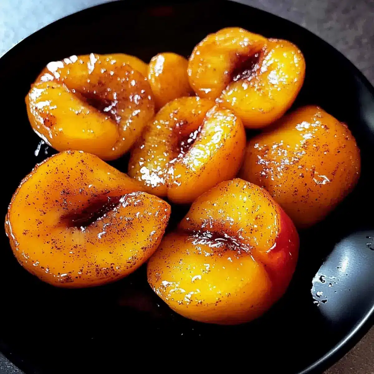 pan fried peaches with sugar and cinnamon