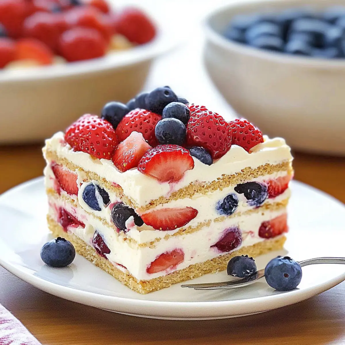 No Bake Summer Berry Icebox Cake