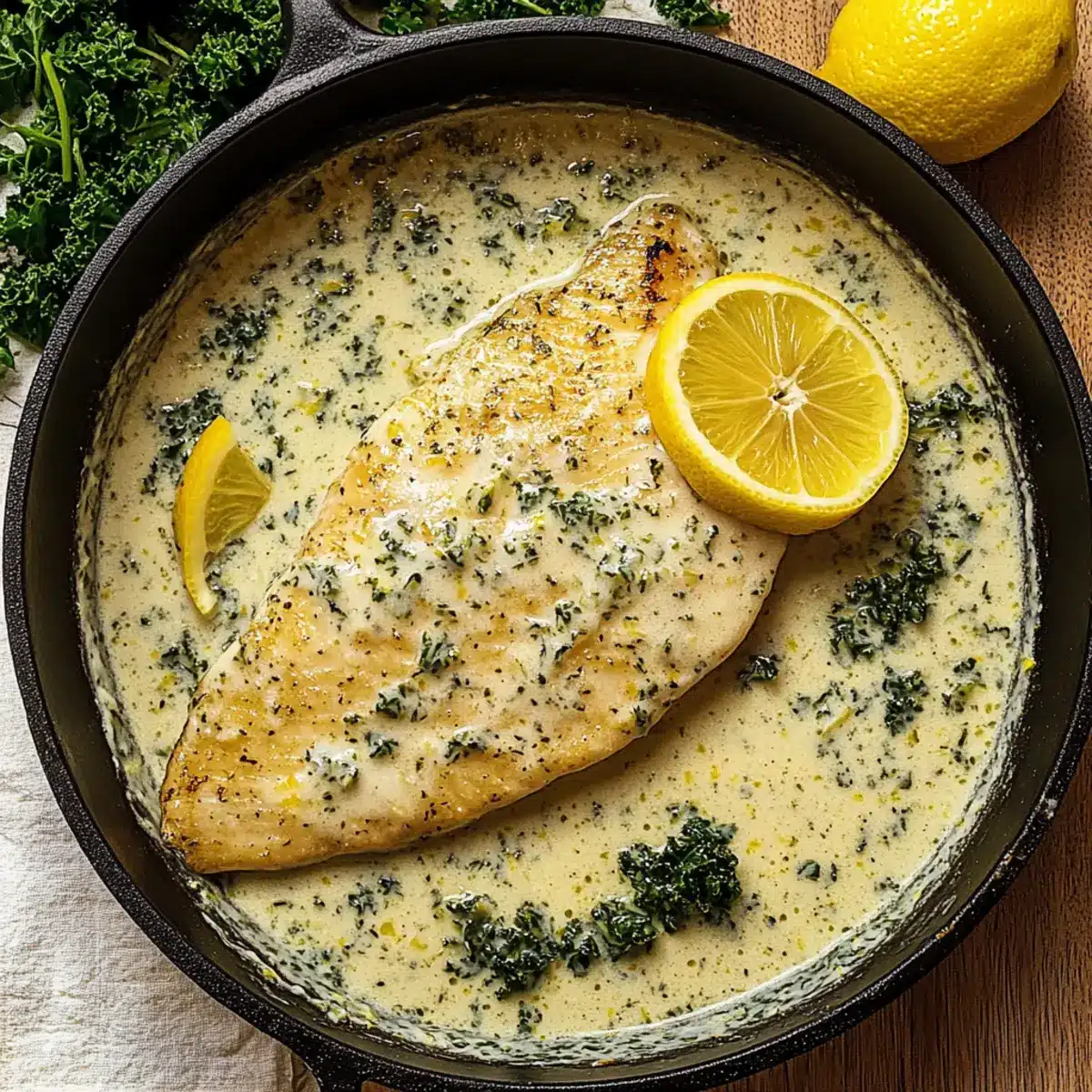 Creamy Lemon Garlic Herb Tilapia