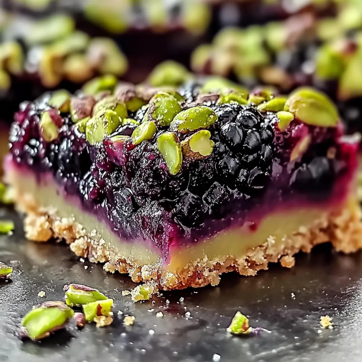 Blackberry Pistachio Dream Bars