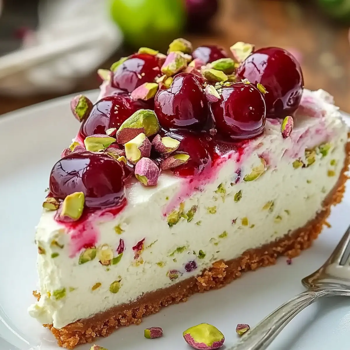 Lemon-Lime Cherry Pistachio Cheesecake