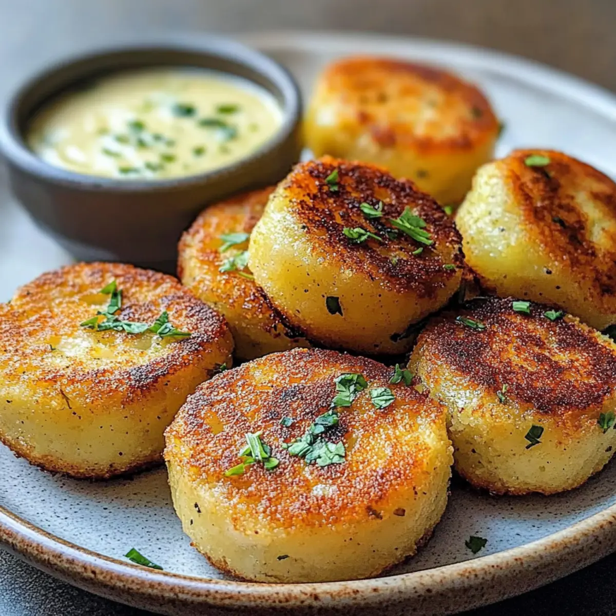 Crispy Caribbean Yucca Cakes with Garlic-Lime Mojo