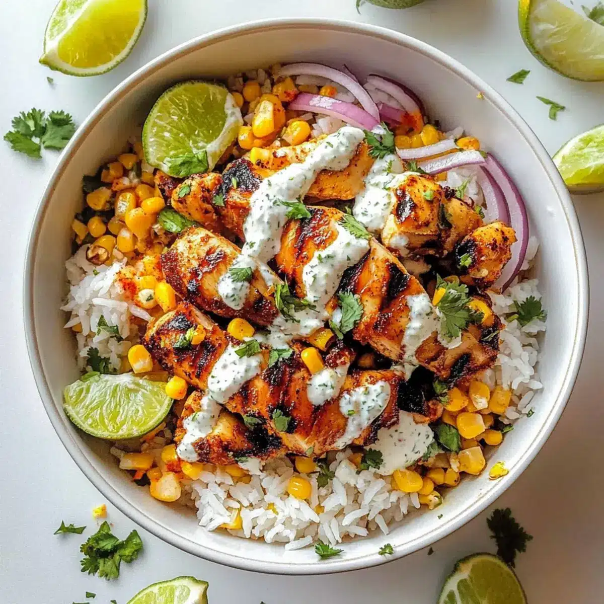 Street Corn Chicken Rice Bowl