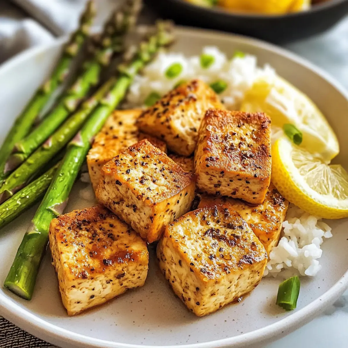 Lemon Pepper Tofu and Asparagus