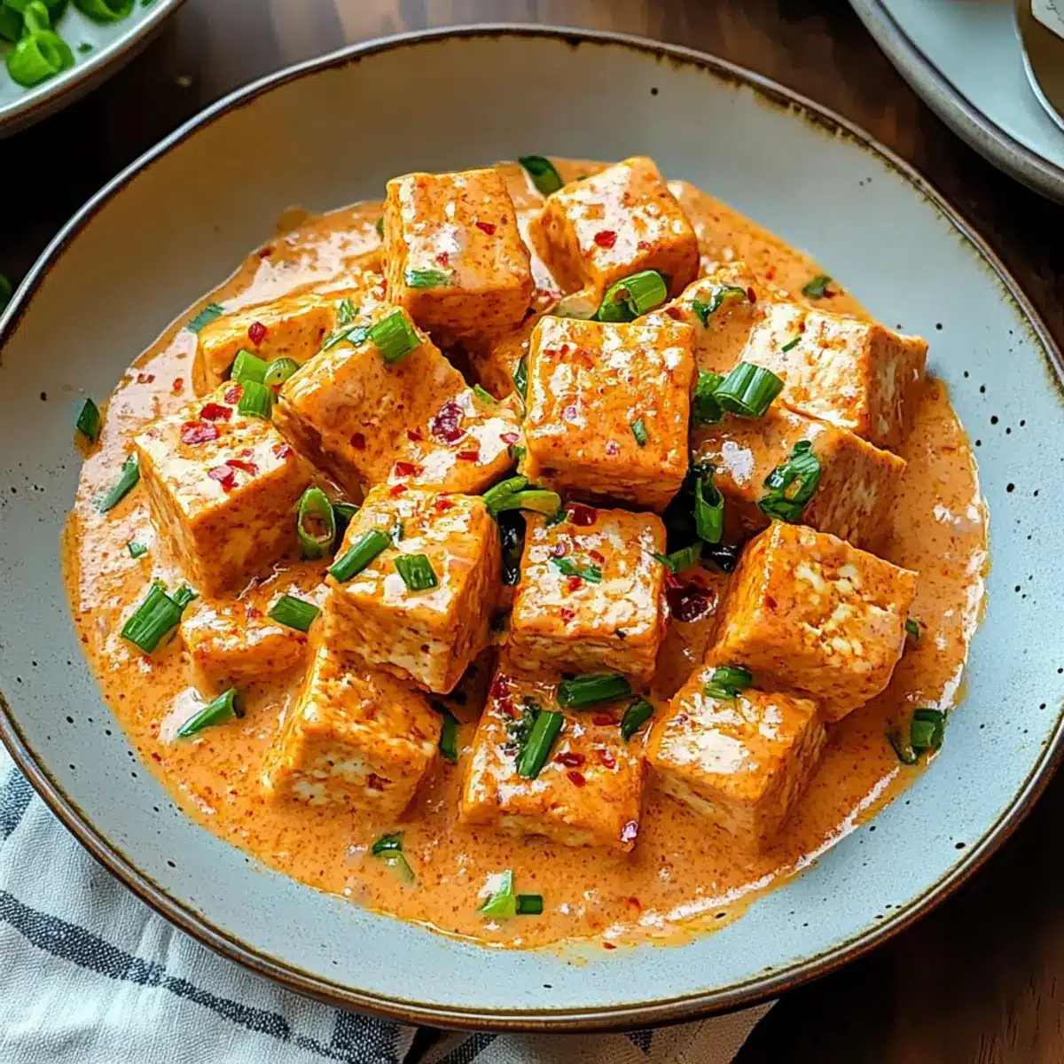 Spicy Tofu with Creamy Coconut Sauce