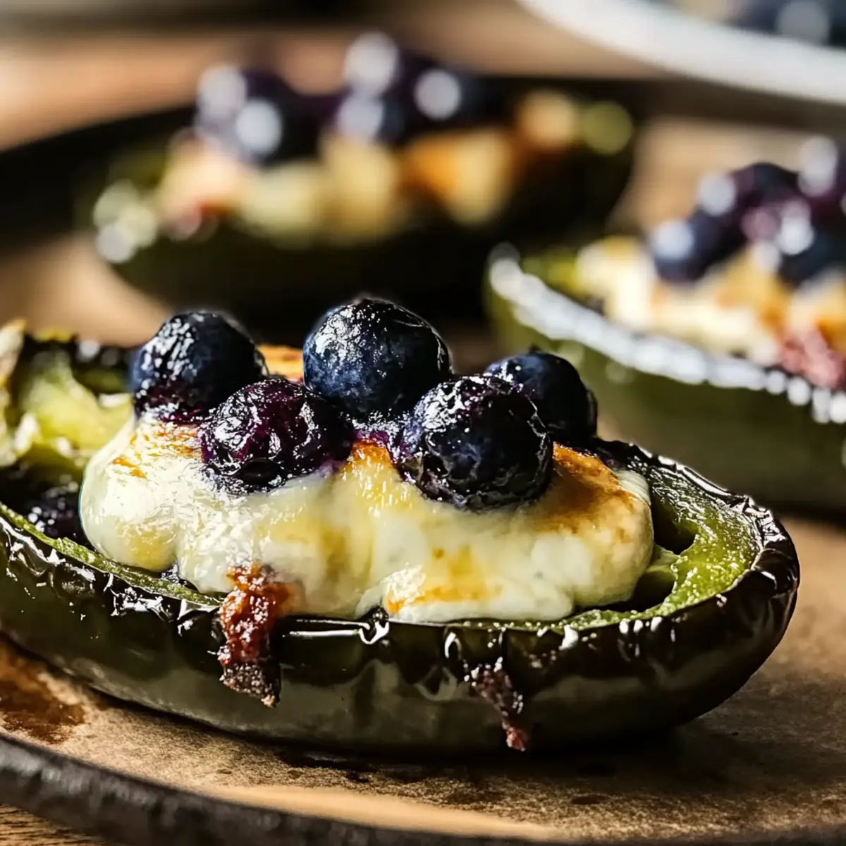 Sweet and Spicy Blueberry Brie Jalapeño Poppers