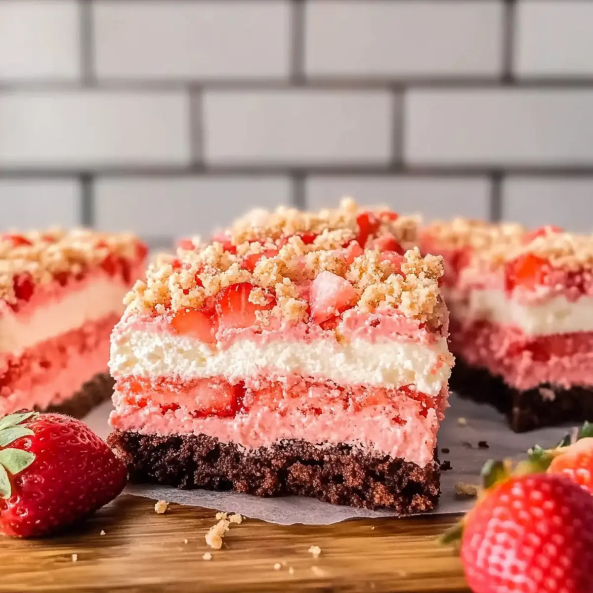 Strawberry Crunch Brownie Bars