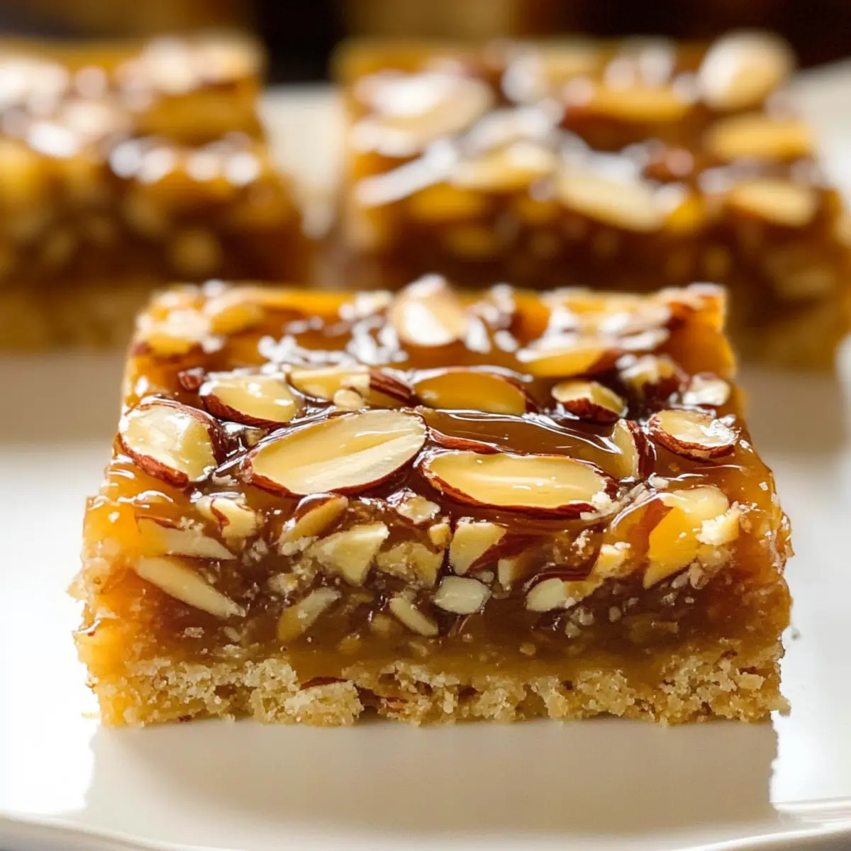 Honey Caramel Almond Shortbread Bars