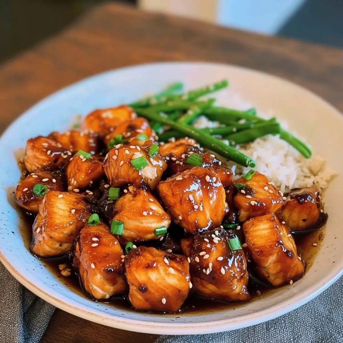 Ginger Glazed Salmon Bites