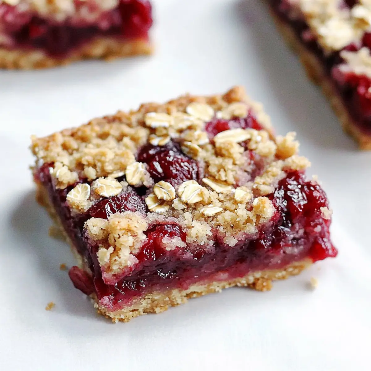 Raspberry Oatmeal Crumble Bars