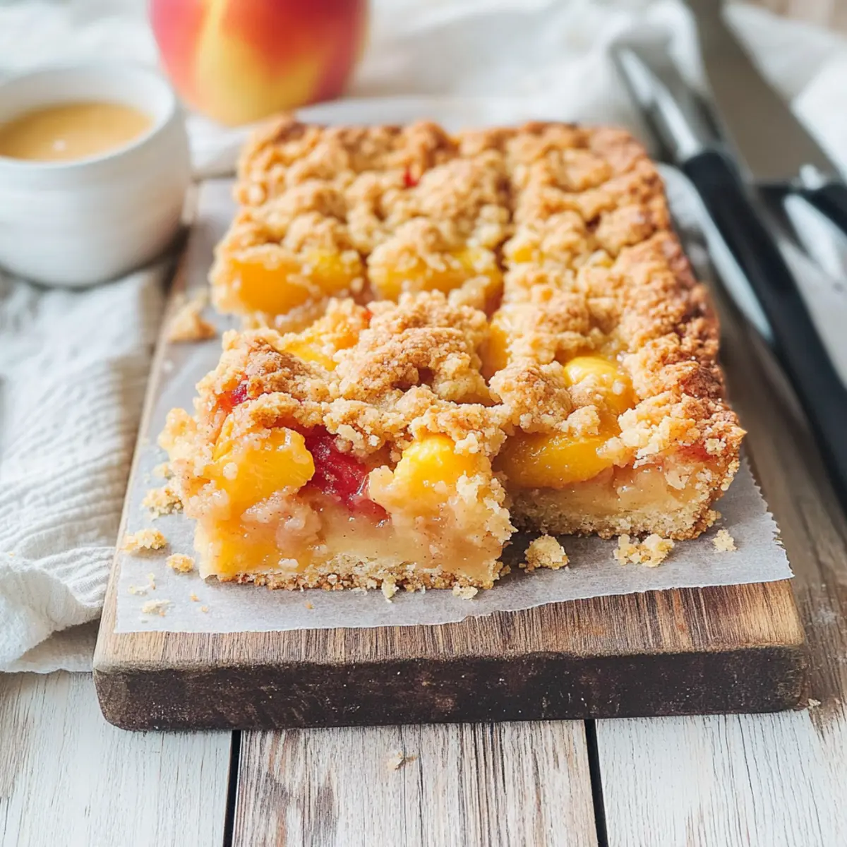 Peaches and Cream Crumble Bars