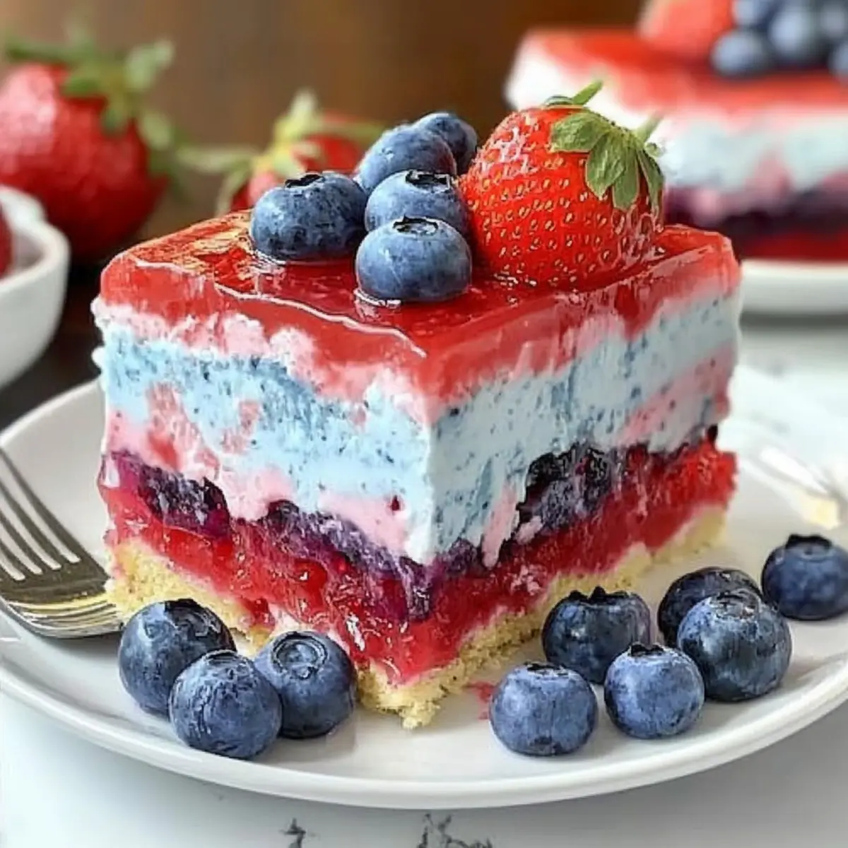 Summer Berry Jello Lasagna