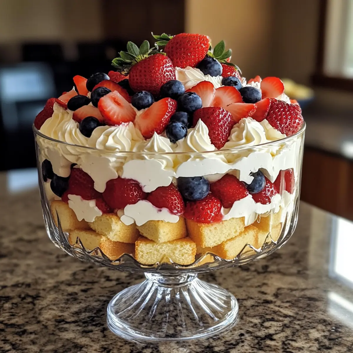 No-Bake Strawberry Blueberry Trifle