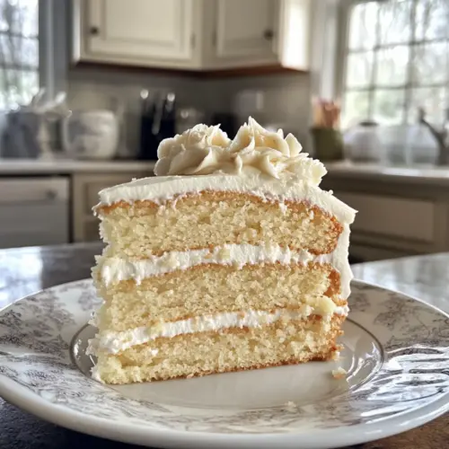 Moist White Almond Cake with Silky Buttercream Frosting