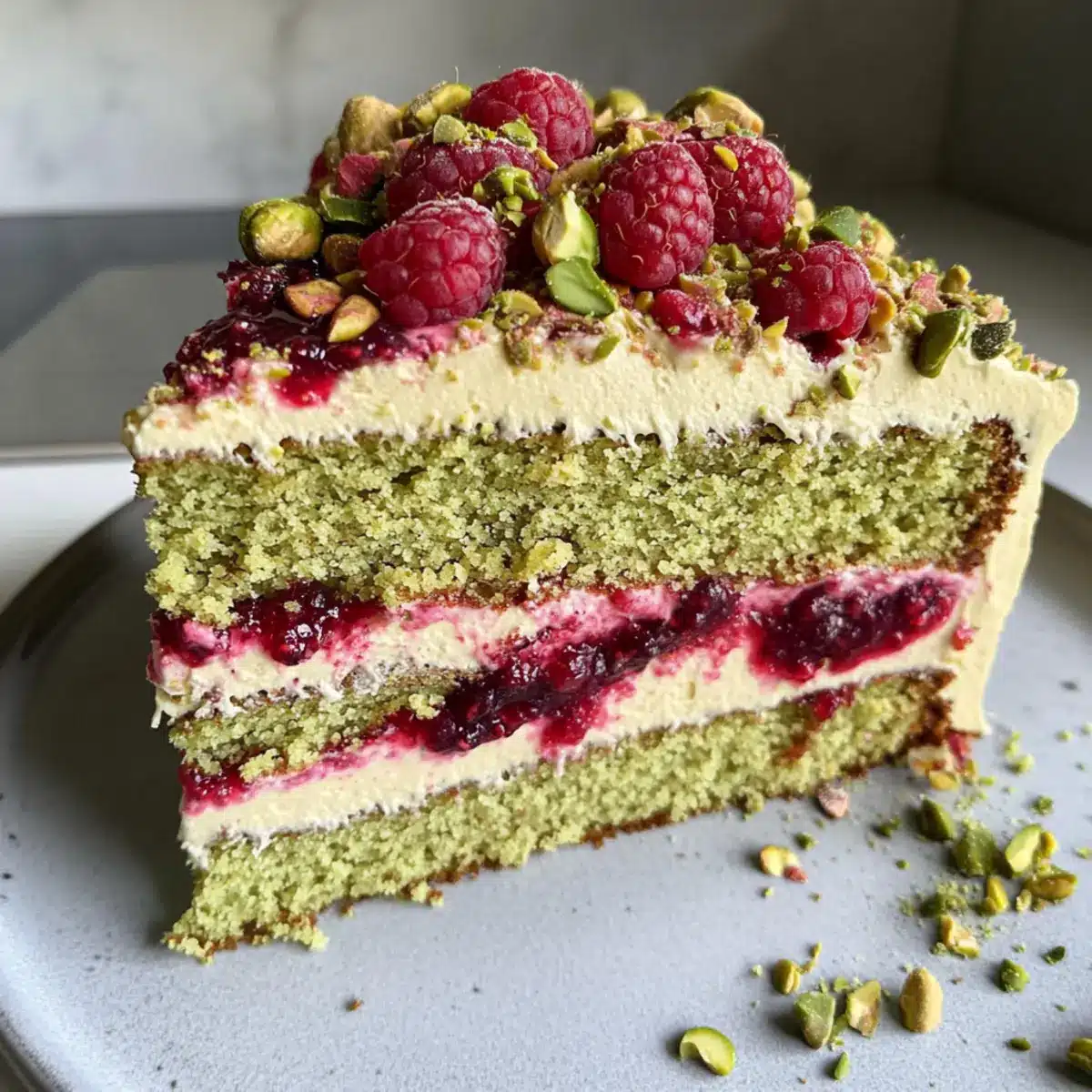 Pistachio Raspberry Cake