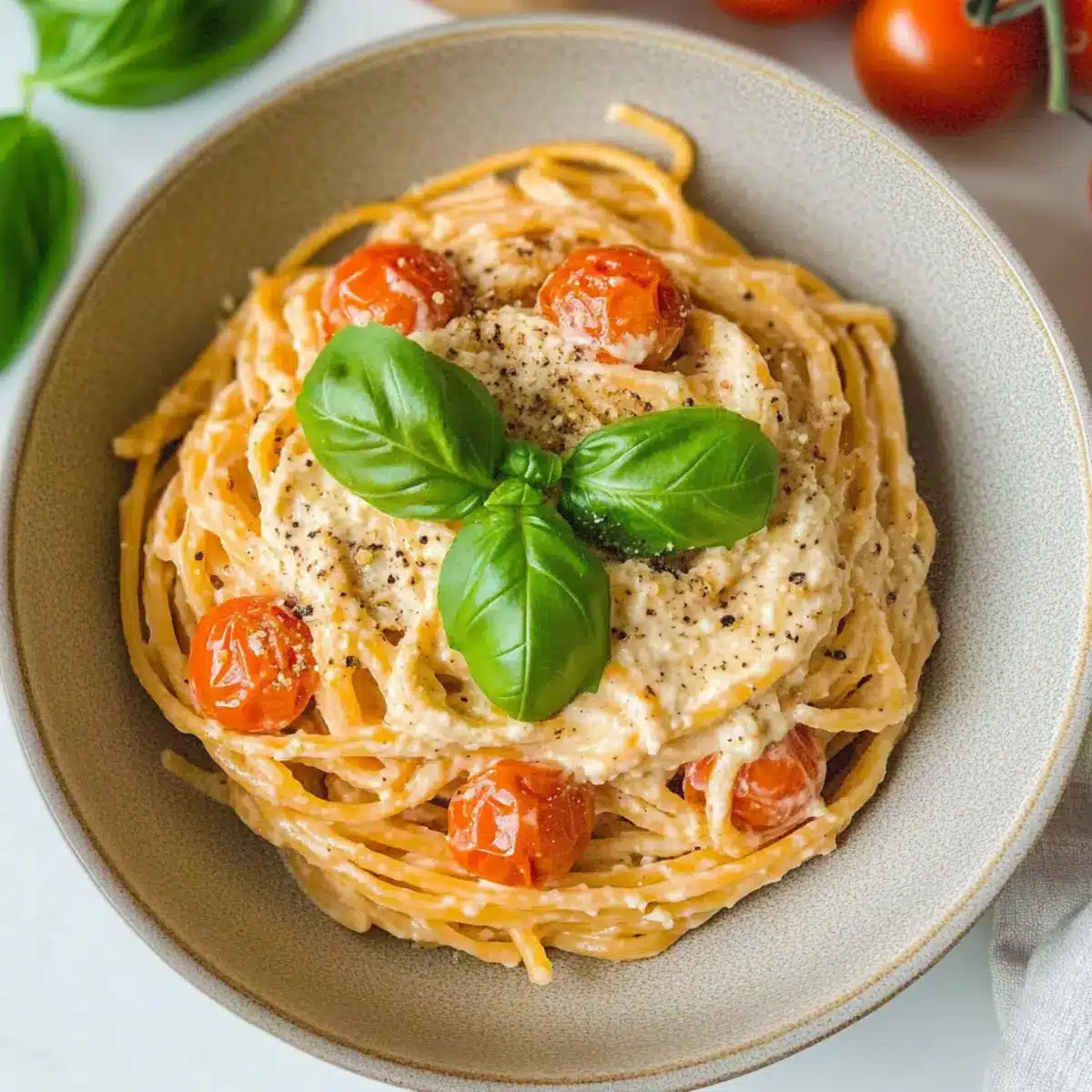 Roasted Tomato and Garlic Ricotta Pasta