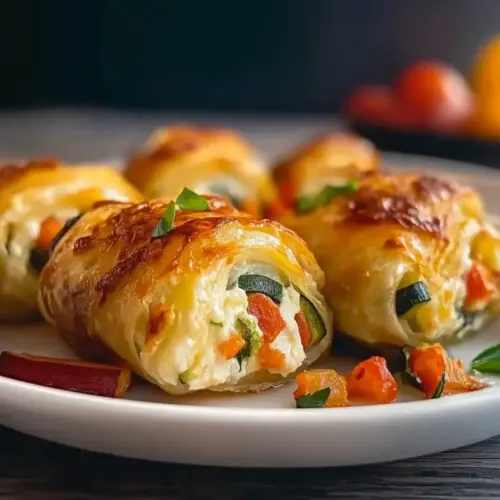 Cheesy Baked Veggie Rolls
