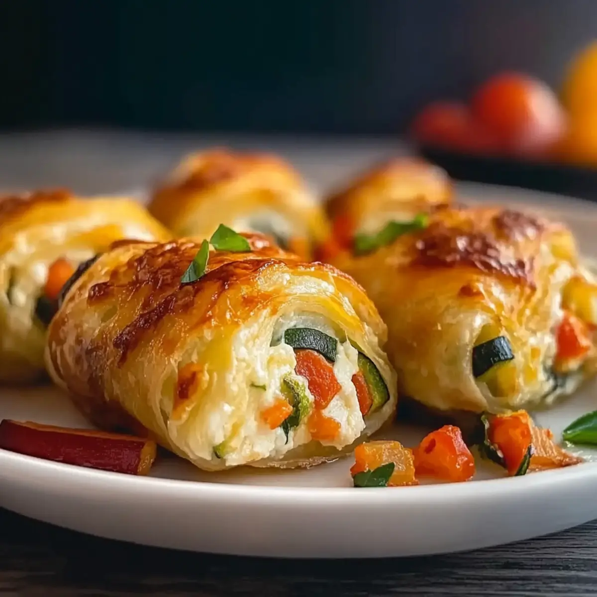 Cheesy Baked Veggie Rolls