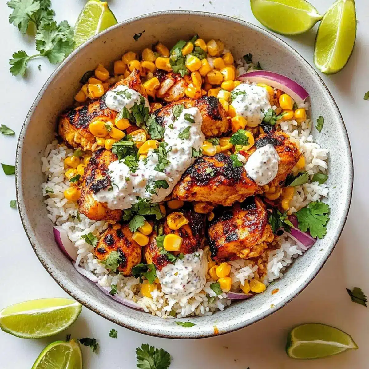 Street Corn Chicken Rice Bowl