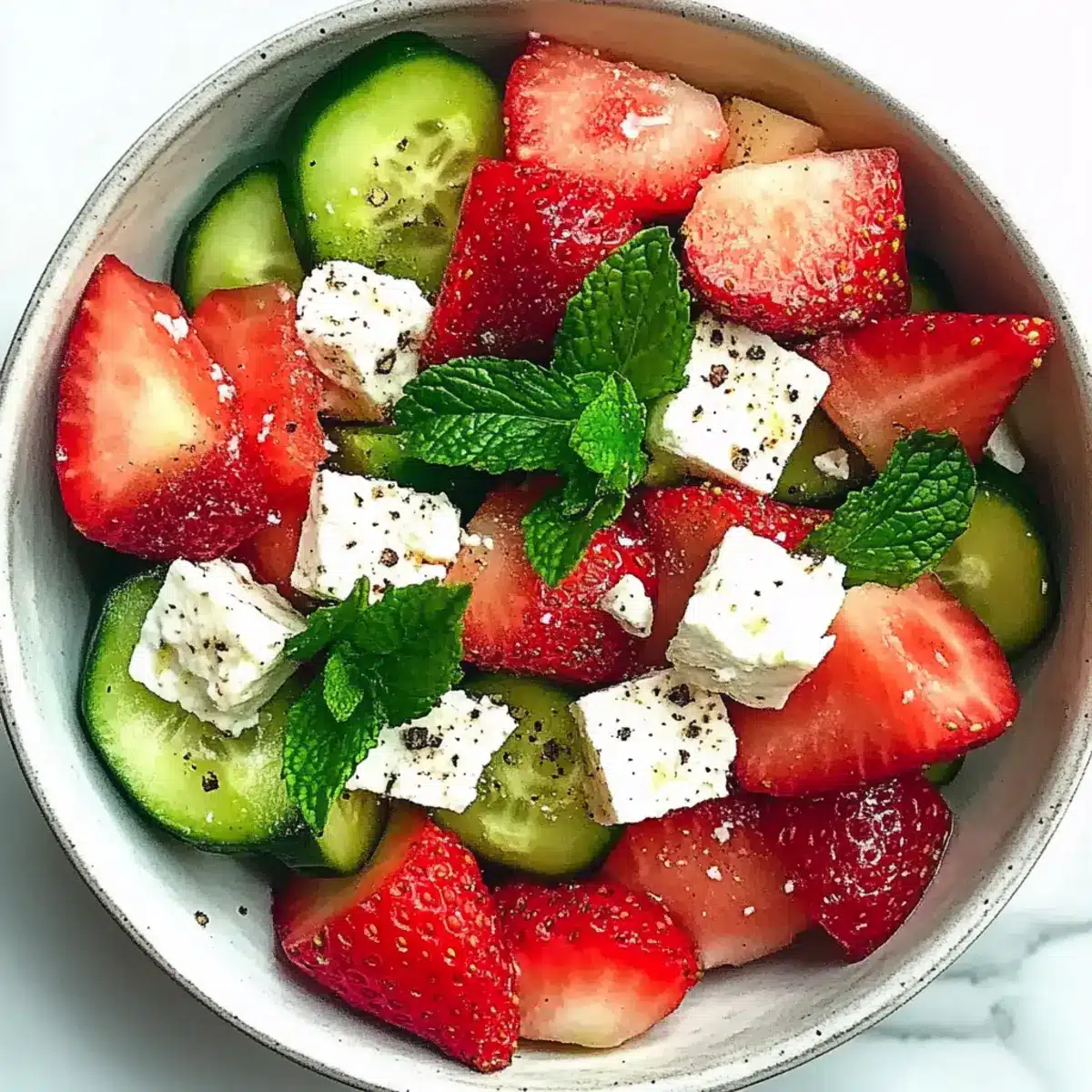 Strawberry, Watermelon, Feta & Mint Cucumber Salad