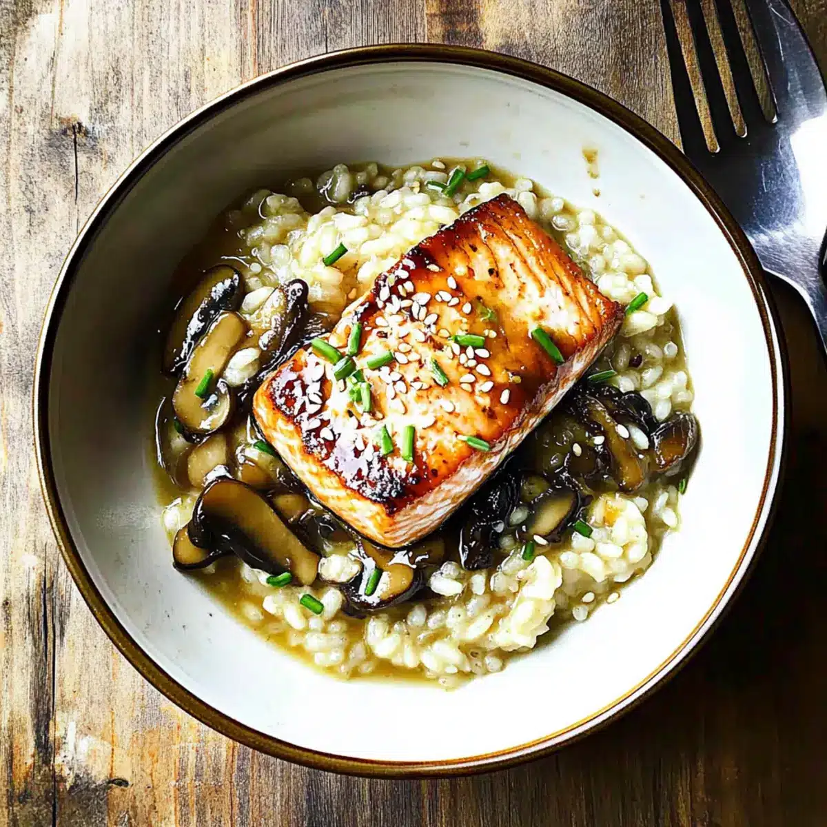 Japanese Style Risotto with Seared Salmon