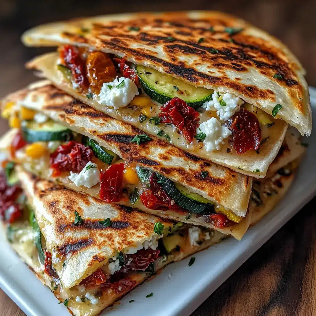 Grilled Mediterranean Veggie Quesadillas